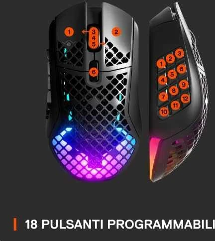 Belaidė žaidimų pelė SteelSeries Aerox 9 Onyx, Juodos spalvos