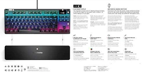 Klaviatūra SteelSeries Apex 7 TKL, Red Switch, US kalba, Juodos spalvos