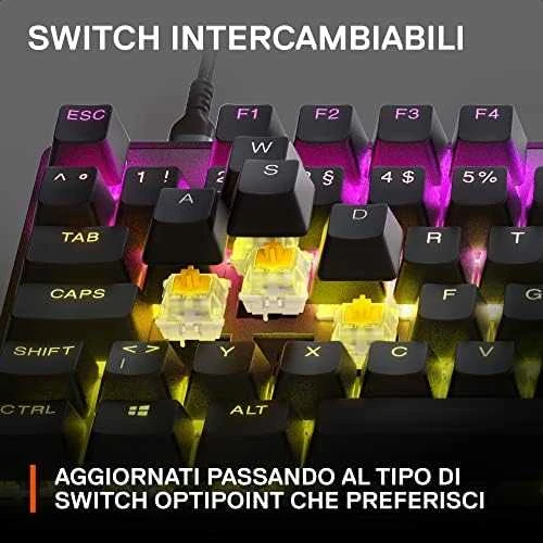 Klaviatūra su laidu SteelSeries Apex 9 TKL, US kalba, Juodos spalvos