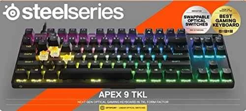 Klaviatūra su laidu SteelSeries Apex 9 TKL, US kalba, Juodos spalvos