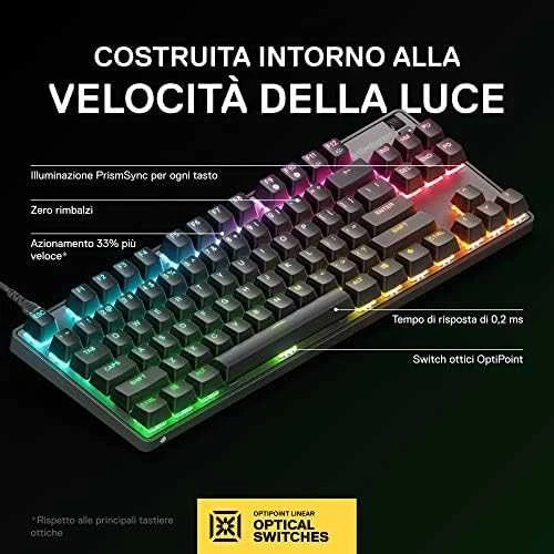 Klaviatūra su laidu SteelSeries Apex 9 TKL, US kalba, Juodos spalvos