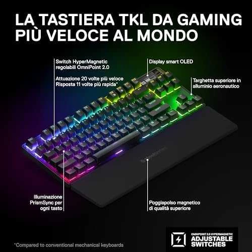Belaidė žaidimų klaviatūra SteelSeries Apex Pro TKL 2023, su RGB LED pašvietimu, US išdėstymas (64865)