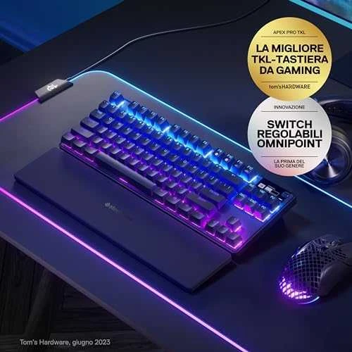 Belaidė žaidimų klaviatūra SteelSeries Apex Pro TKL 2023, su RGB LED pašvietimu, US išdėstymas (64865)