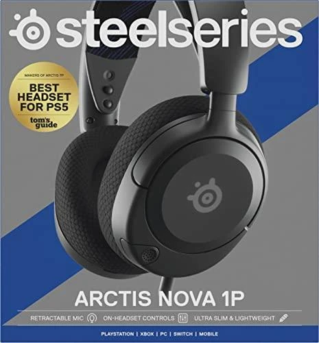 Ausinės žaidimams su mikrofonu SteelSeries Arctis Nova 1P Over-Ear, Juodos spalvos