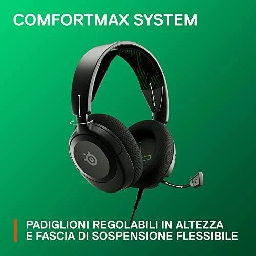 Ausinės žaidimams su mikrofonu SteelSeries Arctis Nova 1X Over-Ear, Juodos spalvos