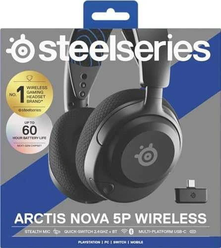 Belaidės žaidimų ausinės SteelSeries Arctis Nova 5P, Juodos spalvos