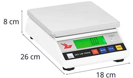 Virtuvinės svarstyklės Steinberg Systems SBS-LW-7500A LCD tiksli ir tiksli skalė nuo 0,1 g iki 7500 g