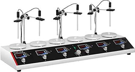 Steinberg Systems Laboratorinė magnetinė maišyklė 99°C laikmatis 6 stotelės + maišyklės