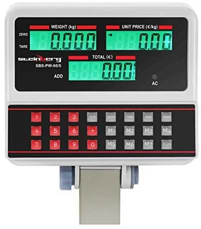 Steinberg Systems SBS-PW-100 LCD platforminės parduotuvės svarstyklės iki 100 kg