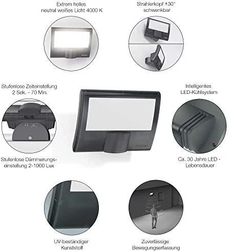 Steinel Sensorinis XLed curved prožektorius, baltas