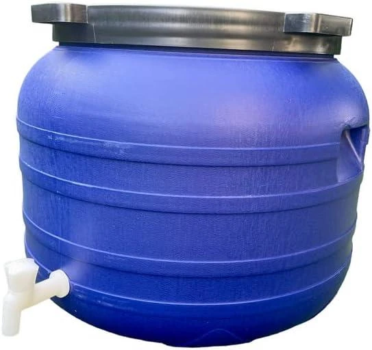 100L APVALINĖ PLASTIKINĖ STATINĖ SU čiaupu