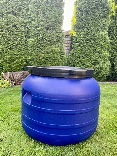 100L APVALINĖ PLASTIKINĖ STATINĖ SU čiaupu