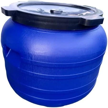 100L APVALINĖ PLASTIKINĖ STATINĖ SU čiaupu