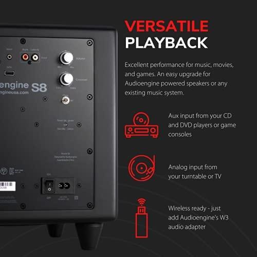 Aktyvi žemųjų dažnių kolonėlė AudioEngine S8, 125 W, Juoda