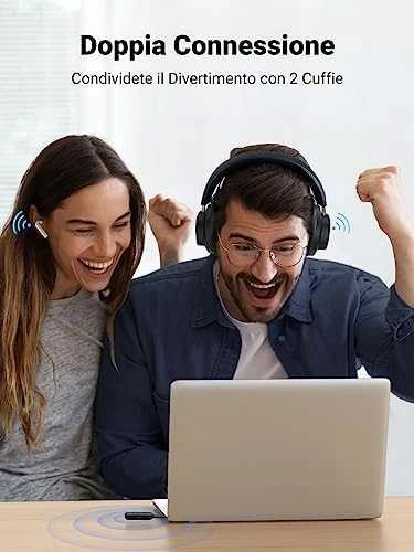 UGREEN CM403 AUX siųstuvas / imtuvas, Bluetooth 5.0 (juodas)