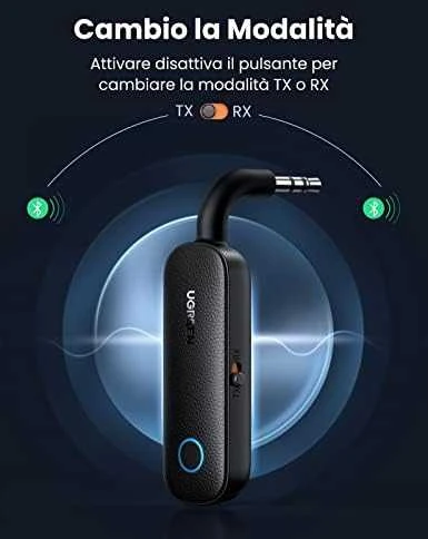 UGREEN CM403 AUX siųstuvas / imtuvas, Bluetooth 5.0 (juodas)