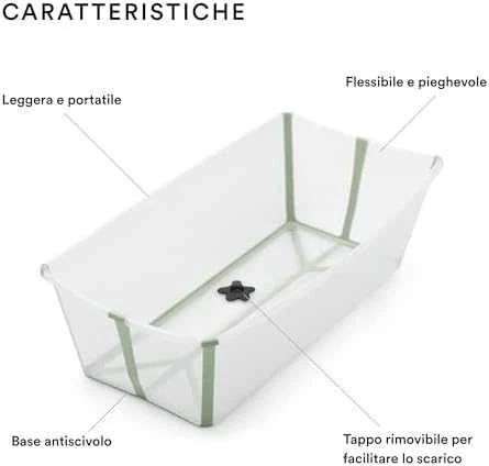 Stokke Flexi Bath - X-Large sulankstoma kūdikio vonelė | Skaidri žalia