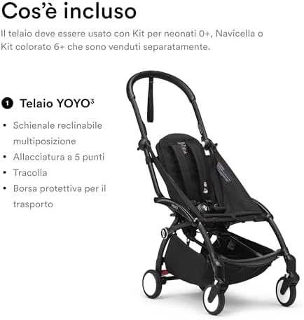 Stokke Yoyo 3 - vežimėlio rėmas, rėmas | Juoda