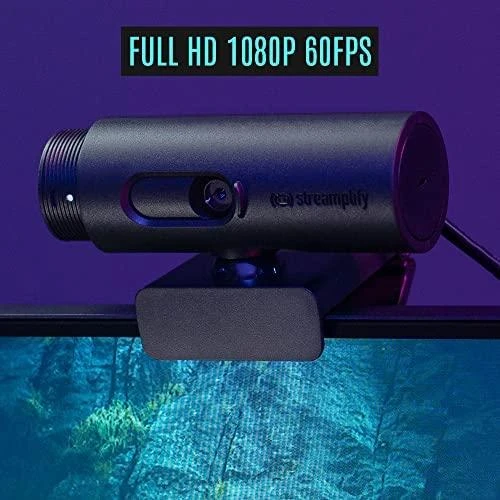 „Streamplify CAM“ srautinio perdavimo internetinė kamera, „Full HD“, 60 Hz – juodos spalvos