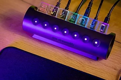 Streamplify HUB CTRL 7 USB šakotuvas su RGB piktogramomis