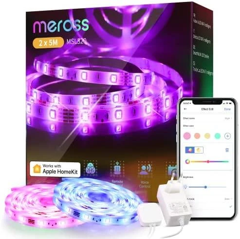 Meross MSL320HK 10 metrų Wifi LED juosta valdomas Apple Homekit, SmartThings