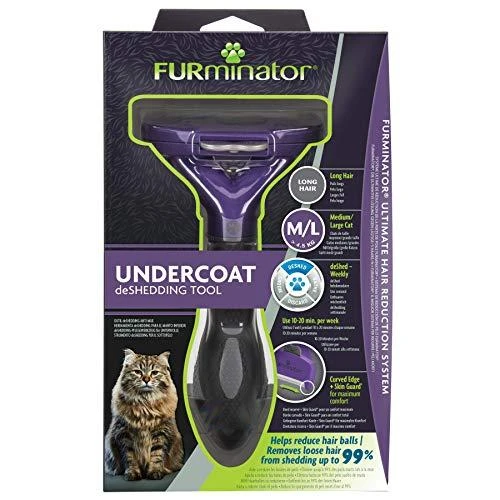 FURminator šukos ilgaplaukėms vidutinių/didelių veislių katėms, sveriančioms nuo 4,5 kg.