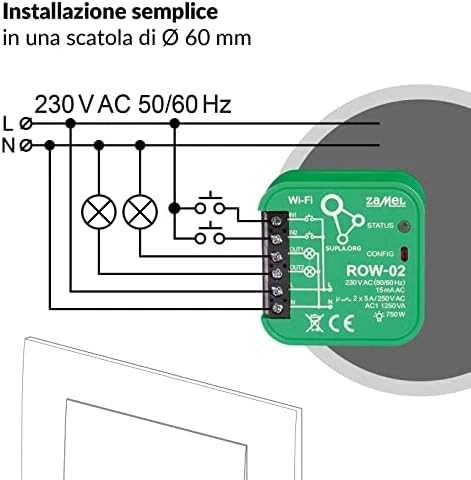 Zamel Supla ROW-02 - 2x relė 230V Wifi - Android/iOS programėlė