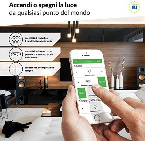 Zamel Supla ROW-02 - 2x relė 230V Wifi - Android/iOS programėlė