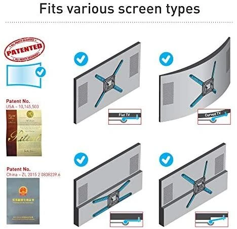 Laikiklis BARKAN BM464L 13"-90" lygiam/lenktam TV, 4 lankstu, sieninis, prailgintas