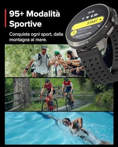 Išmanusis laikrodis Suunto Race Titanium Charcoal, Tamsiai pilkos spalvos korpusas su juodos spalvos dirželiu