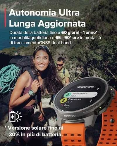 Išmanusis laikrodis Suunto Vertical Titanium Solar Canyon, Titano spalvos korpusas su oranžinės spalvos dirželiu