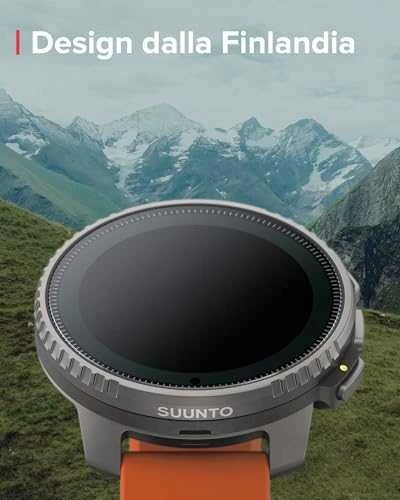 Išmanusis laikrodis Suunto Vertical Titanium Solar Canyon, Titano spalvos korpusas su oranžinės spalvos dirželiu