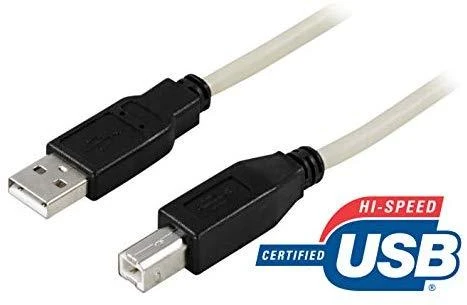 Kabelis DELTACO USB 2.0 "A-B", 3.0m, baltas-juodas / USB-230