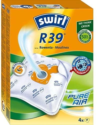Dulkių siurblio maišeliai Swirl® R 39 MicroPor® Plus Žalias, 4 vnt.