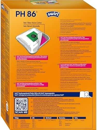 Swirl® Dulkių siurblių maišeliai PH86 NeutralizeAir Žalias (4 maišeliai + 1 filtras, skirti Philips, AEG, Electrolux)