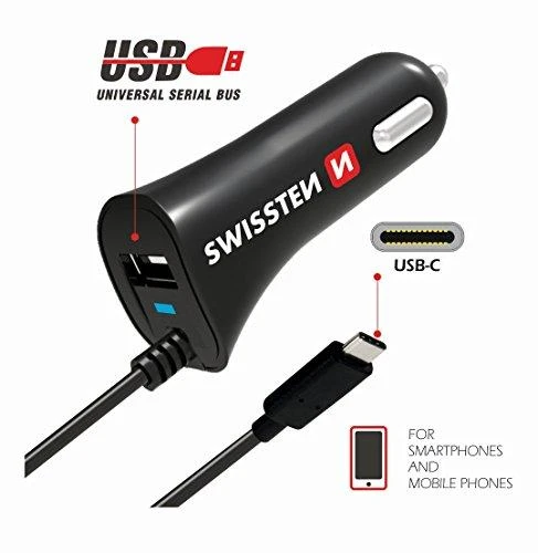 „Swissten“ automobilinis įkroviklis 2x USB-A 2,4 A (20110900)