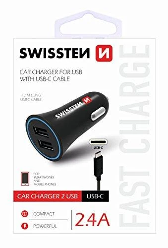 „Swissten“ automobilinis įkroviklis 2x USB-A 2,4 A (20110900)