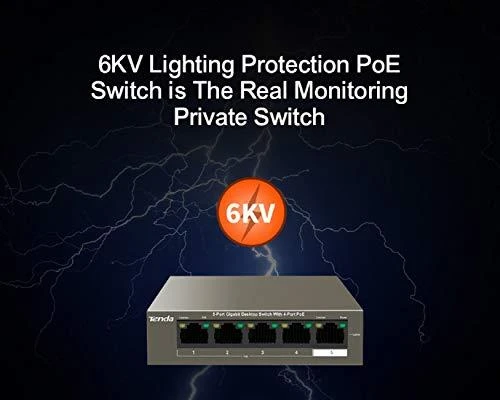 Šakotuvas Tenda TEG1105P-4-63W 5 X 10/100/1000Mbps jungiklis, 4 X PoE, maks. 58W