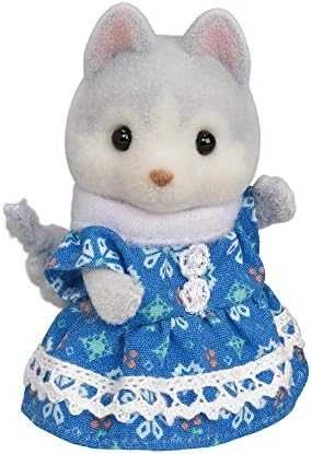 Sylvanian Families Epoch Figūrėlės husky šuniukai su dviračiu rinkinys