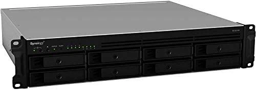 Serveris SYNOLOGY RS1221RP+ 8 skyrių NAS-Rackmount AMD Ryzen V1500B keturių branduolių 2,2 GHz 4GB DDR4 iki 32GB RJ-45 4x1GbE 2xUSB 3.2 1xeSATA