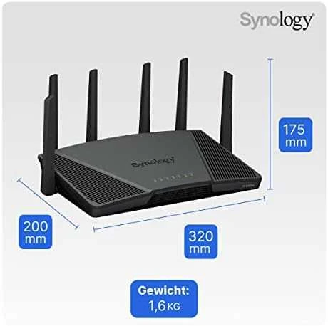 Synology RT6600ax Ultra-fast and Secure Belaidis maršrutizatorius for Homes | Synology | Ultra-fast and Secure Belaidis maršrutizatorius for Homes | RT6600ax | 802.11ax | 4800 Mbit/s | Ethernet LAN (RJ-45) jungtys 5 | Mesh Support No | MU-MiMO Yes | No mobile broadband | Antenna type External antena x 6 | 24 mėn.