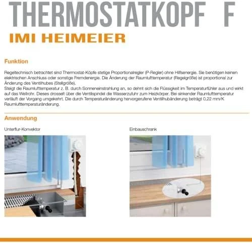 Galvutė termostatinė F (sensor 2m)