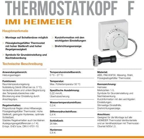 Galvutė termostatinė F (sensor 2m)