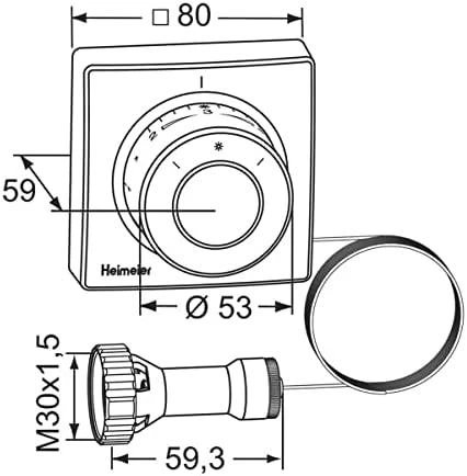Galvutė termostatinė F (sensor 2m)