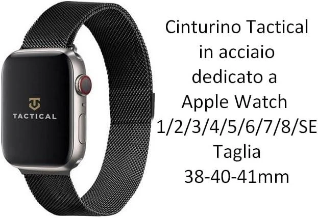 Tactical 333 Loop Magnetic Stainless Steel apyrankė skirta Apple Watch 1/2/3/4/5/6/7/8/9/SE 38/40/41mm juodos spalvos