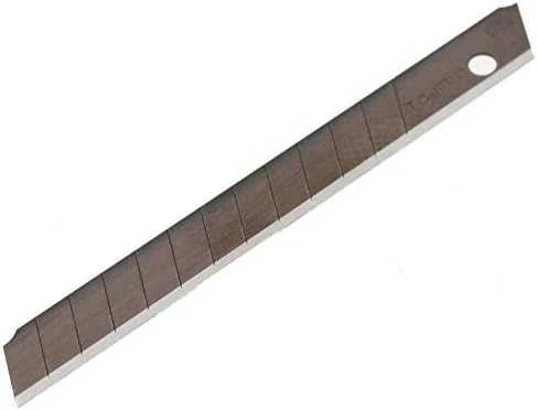 Laužomos geležtės 9mm blades, patogus dispenceris blisteryje Tajima Razor Juodas