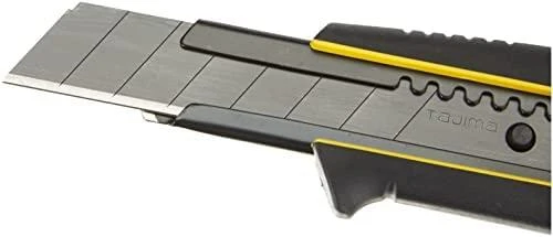 Tajima gumuotas peilis laužomomis geležtėmis 18mm + Razar Juodas atsarginės geležtės (13 vnt)