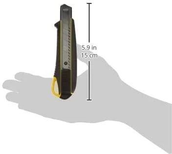 Tajima gumuotas peilis laužomomis geležtėmis 18mm + Razar Juodas atsarginės geležtės (13 vnt)
