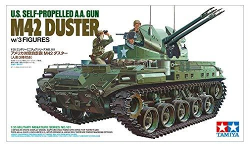 Tamiya – JAV savaeigis AA pistoletas M42 Duster su 3 figūromis, 1/35, 35161
