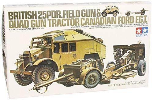 Tamiya – britų 25pdr.field pistoletas ir keturių ginklų traktorius Kanados Ford F.G.T., 1/35, 35044